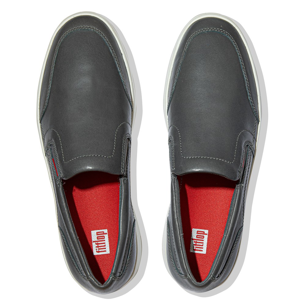 Fitflop Man Slip-on Grey - Rally X Leather Sneakers - KG1830972